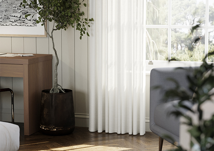 Marsala Voile, Beach White - Made to Measure Curtains - Image 5